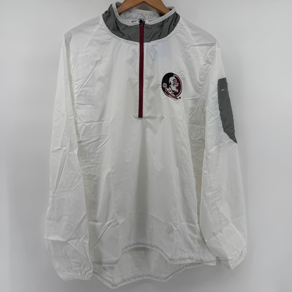 Crable Florida State Seminoles FSU Windbreaker 1/4 Zip Jacket White Mens Large